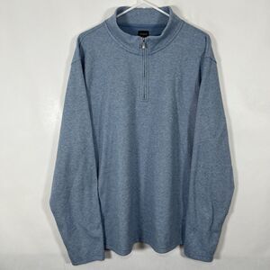 J. Crew 1/4 Zip Pullover Sweater Mens Size XXL 2XL Light Blue Viscose Blend Soft